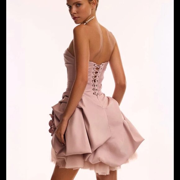 Milla Rosette mini dress in misty rose - Picture 4 of 10